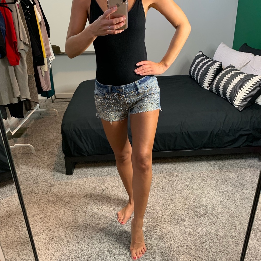 PINK Jeweled Jean Shorts - Never Been Worn